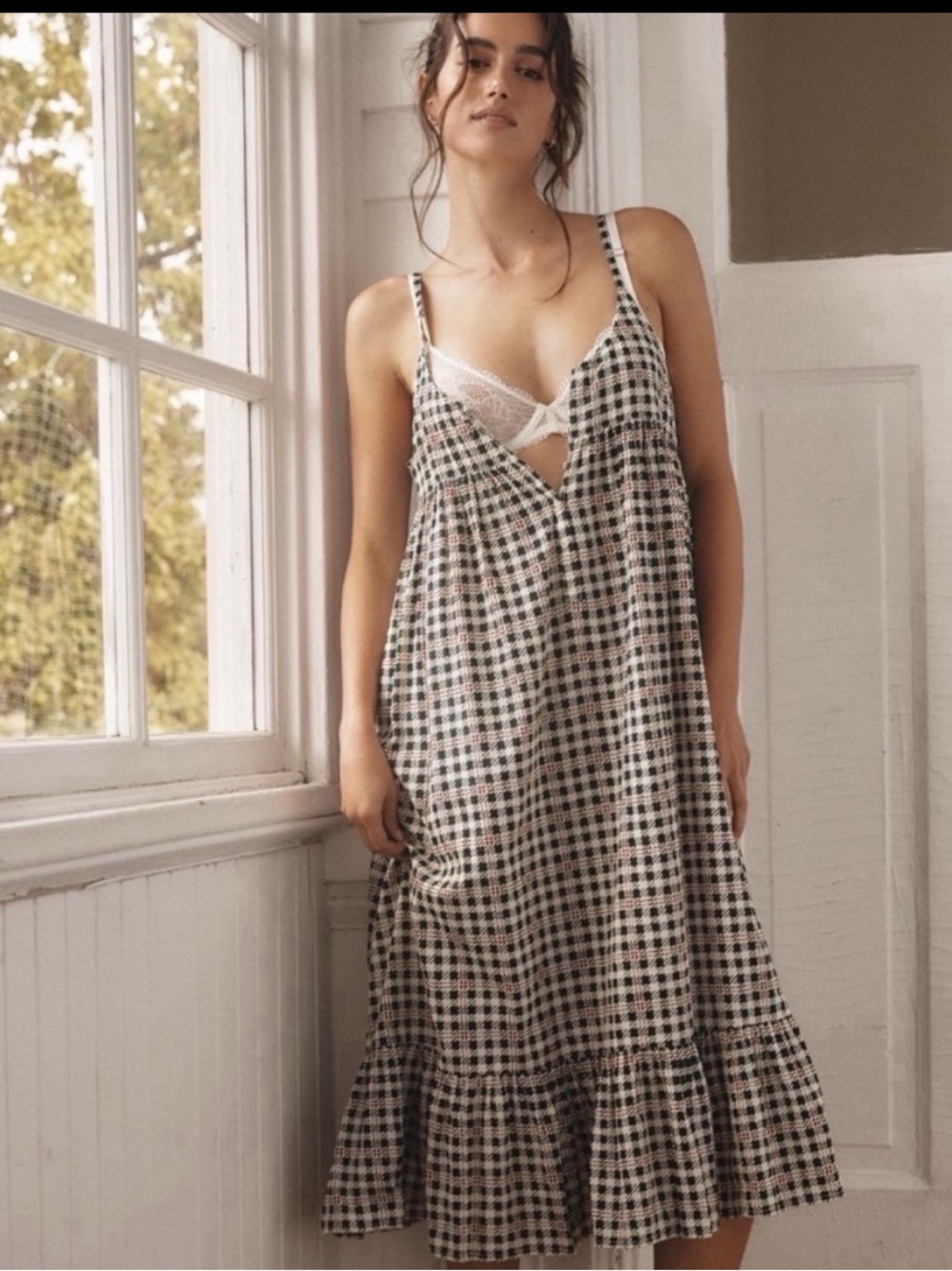 MWT THE GREAT. SLEEP The Ruffle Tank Night Dress L